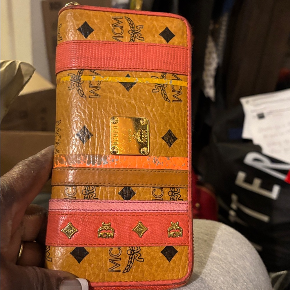 MCM Limited Edition Visetos Long Zip Around Wallet